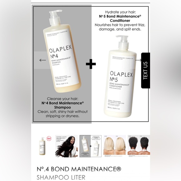 NWT! Large 33.8oz OLAPLEX No. 4 Bond Shampoo AND No. 5 Conditioner 🧴 with Pump - Picture 6 of 7
